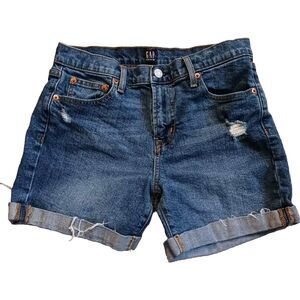Women's GAP Destructed Cuffed Jean Shorts Size 27